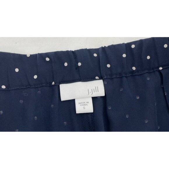 J. Jill Women’s Navy Blue Polka Dot‎ Lightweight Pul On Pants Size Small Preppy - Picture 5 of 10